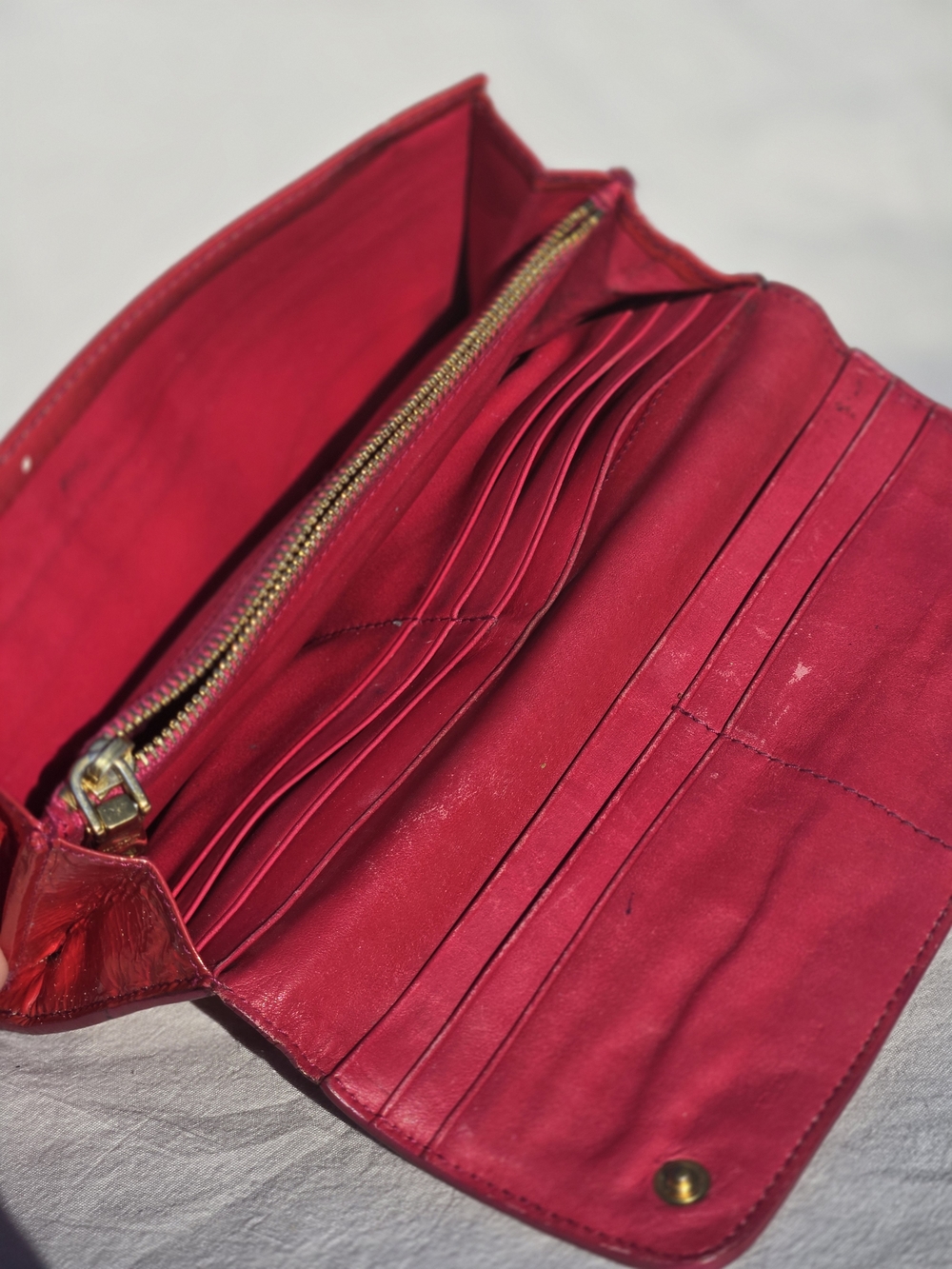 Prada Dark Pink Patent Leather Clutch Wallet - Picture 6 of 12